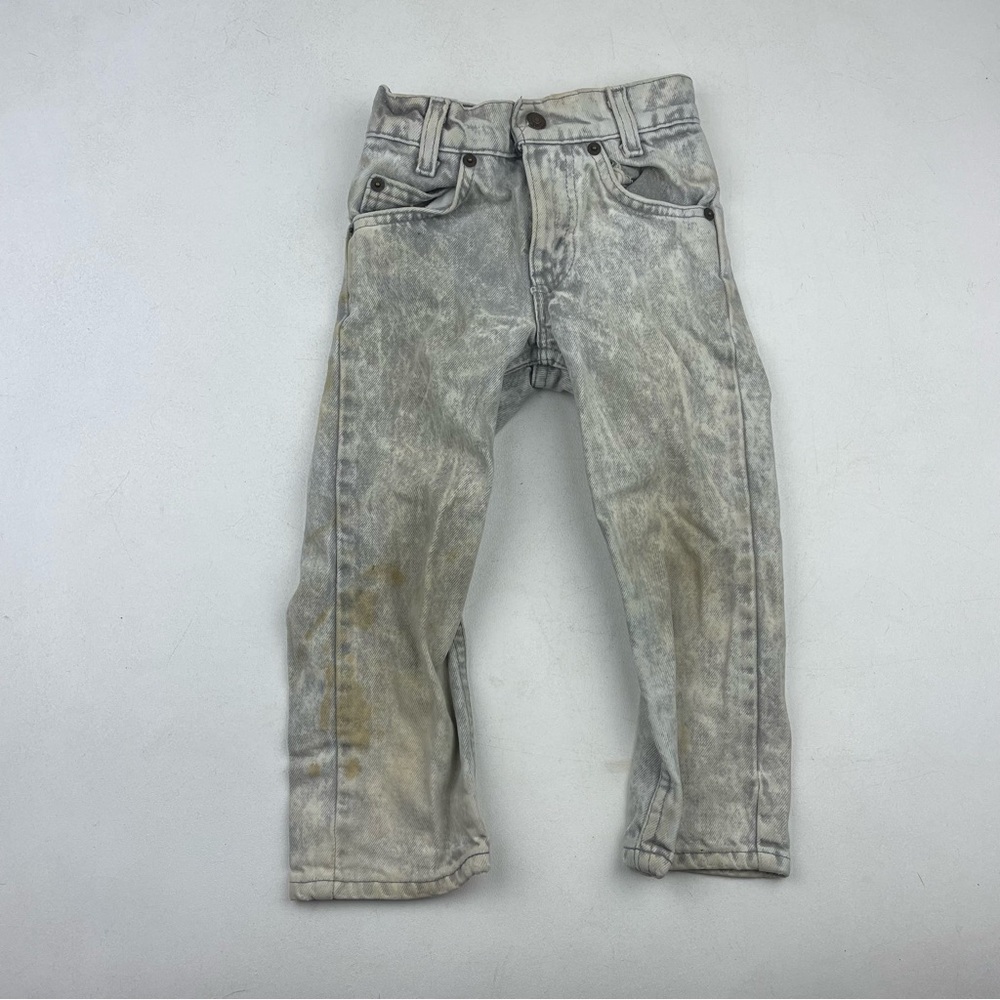 Vintage Little LEVI'S Boys Faded Acid Wash Denim Jeans Endangered Species Size 4